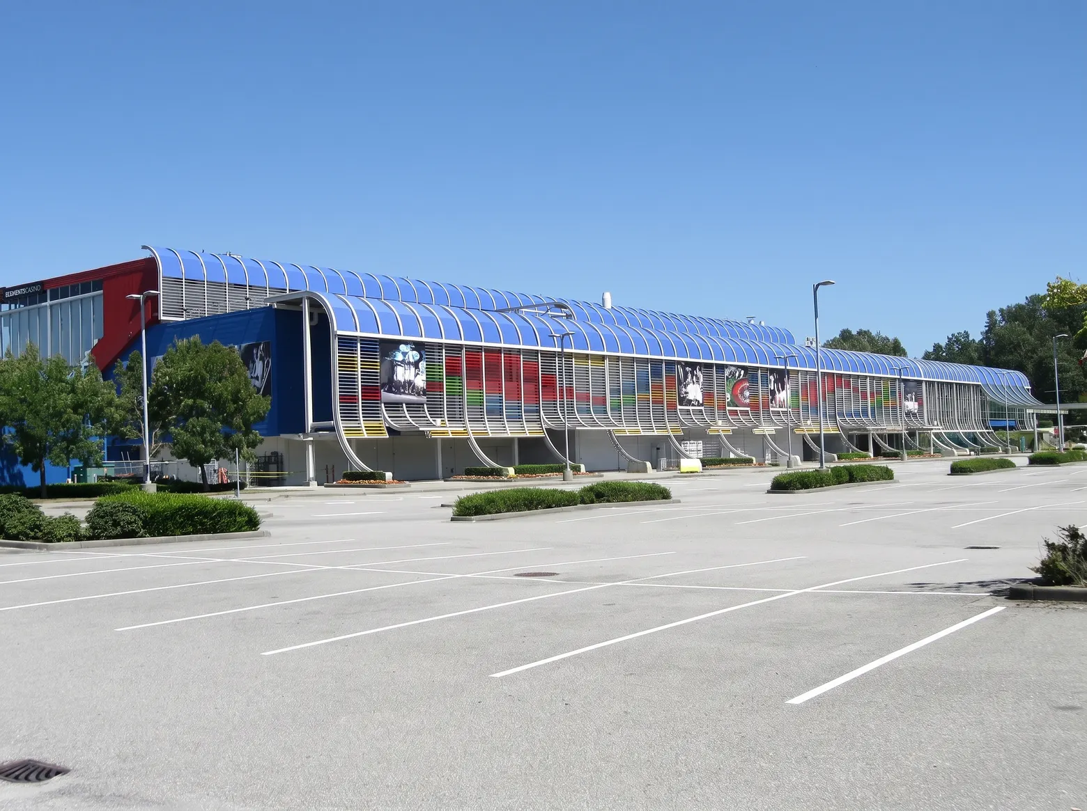 Elements Casino Surrey facade with its curved roof